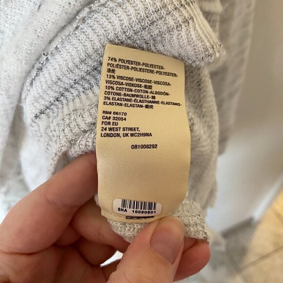 Anthropologie Maeve Risa Hacci Tunic Heather Gray White Cowl Neck - Picture 10 of 10